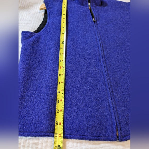 Beyond Threads Vest Alpaca Wool Blue Black  Zip Womens L Cabincore Outdoor Warm - Picture 6 of 11